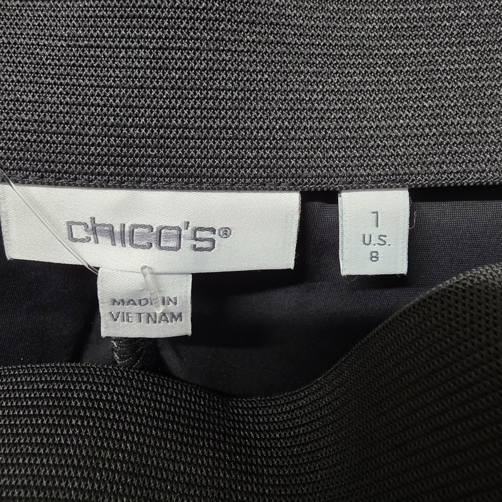 Chicos Brigit Slim Ankle Pants Womens 1 US 8 Black Purple Botanical Leaf Print - Picture 5 of 16
